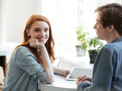 young-girl-having-fun-with-her-boyfriend HR Inductiing a new employee